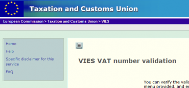 Momsnummer kontroll mot VIES (VAT Information Exchange System)